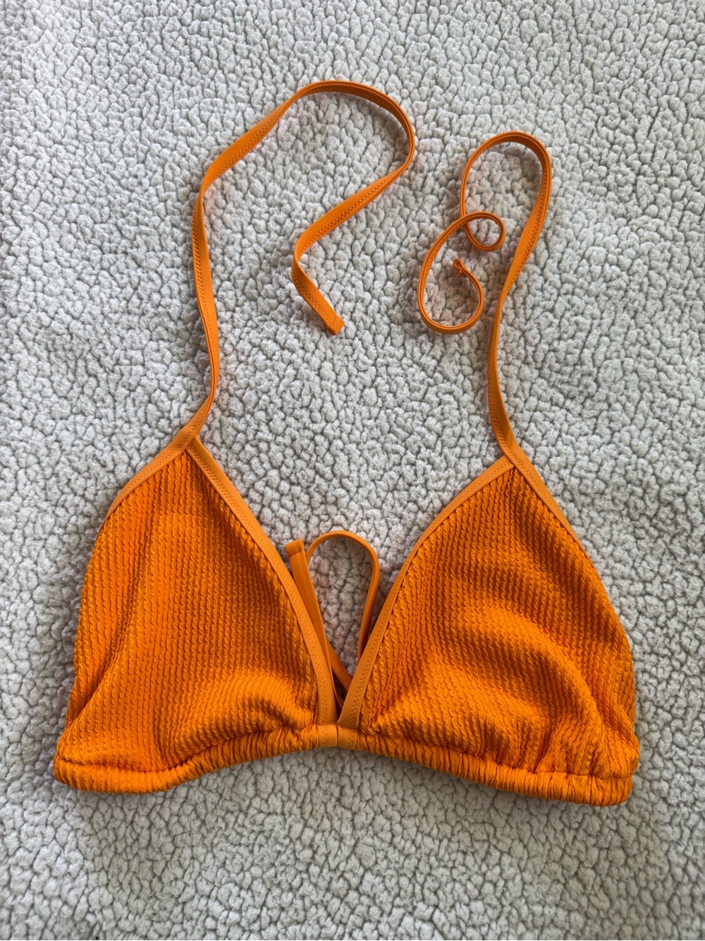 Aerie Bright Orange Triangle Bikini Top
